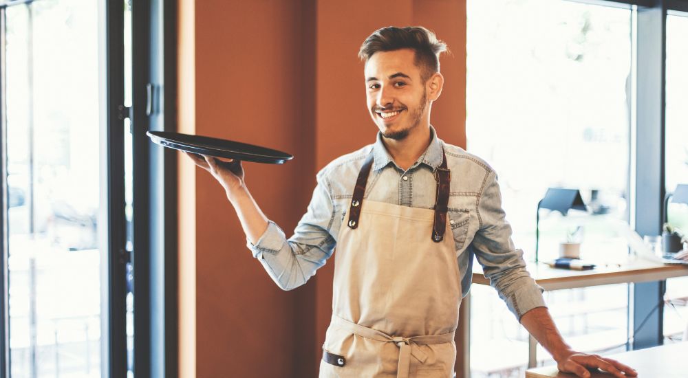 Kelner podczas zmiany